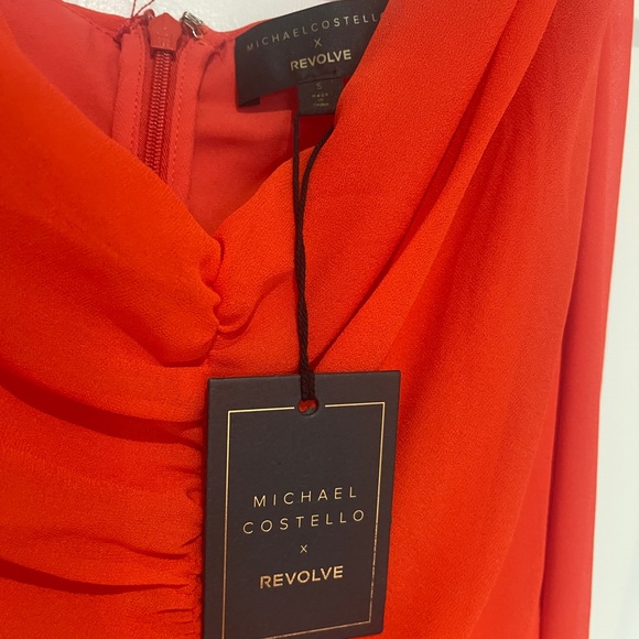 Revolve Vavonna Mini dress by Michael Costello in Red Orange | Size: Small - Picture 3 of 5
